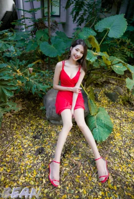 [美腿番外篇系列]長腿美模 黃韻霏 紅色連衣短裙 高跟美腿旅拍[35P]