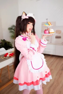 Caticornplay  –  Chocola粉紅色連衣裙